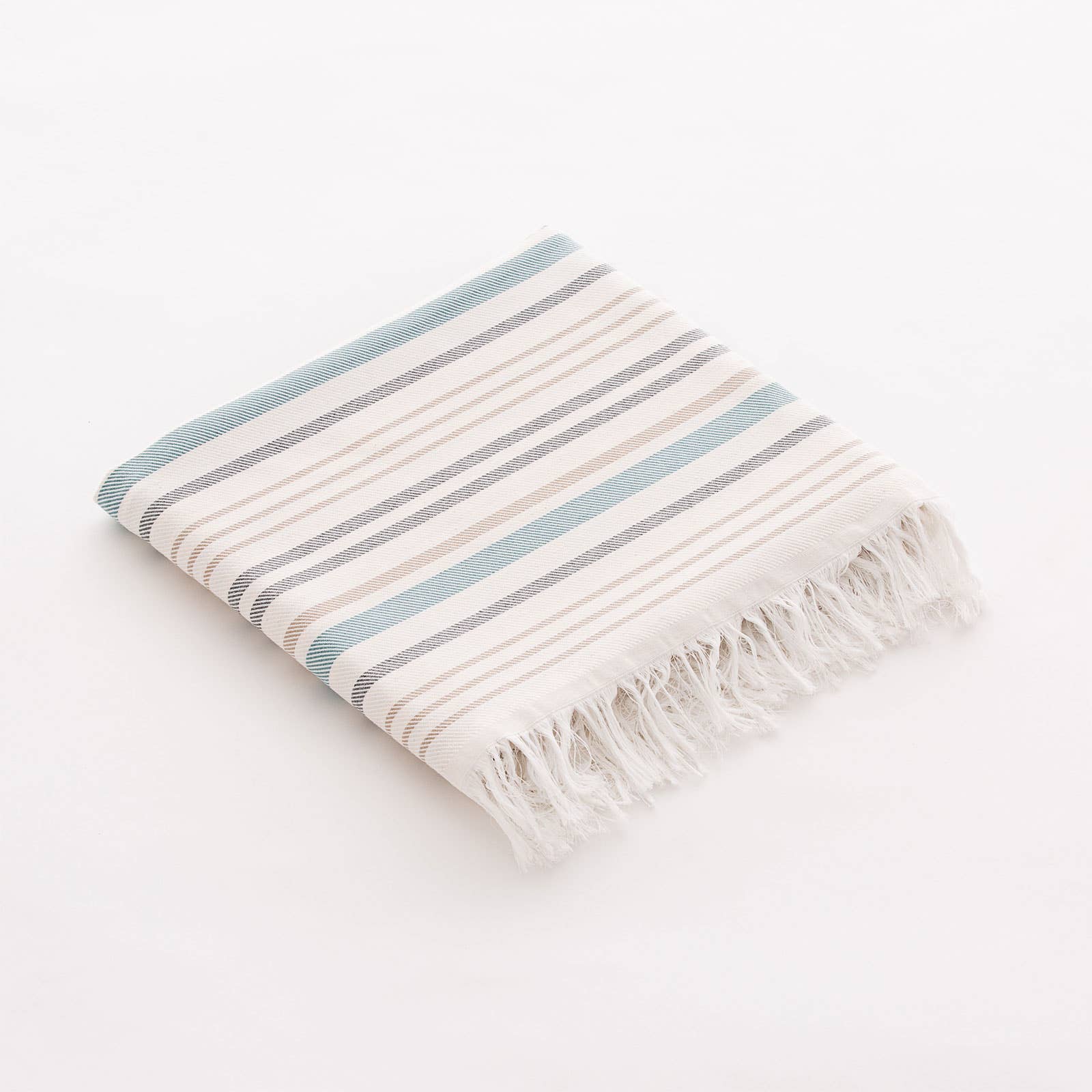 Fouta de Playa Pareo de Algodón Ligero con Flecos ARANE: 90x180 cm