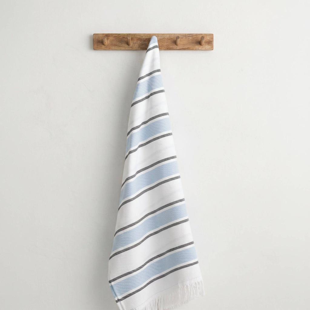 Pareo de playa de algodón ligero con flecos AIMAR: Multicolor / 90x180 cm