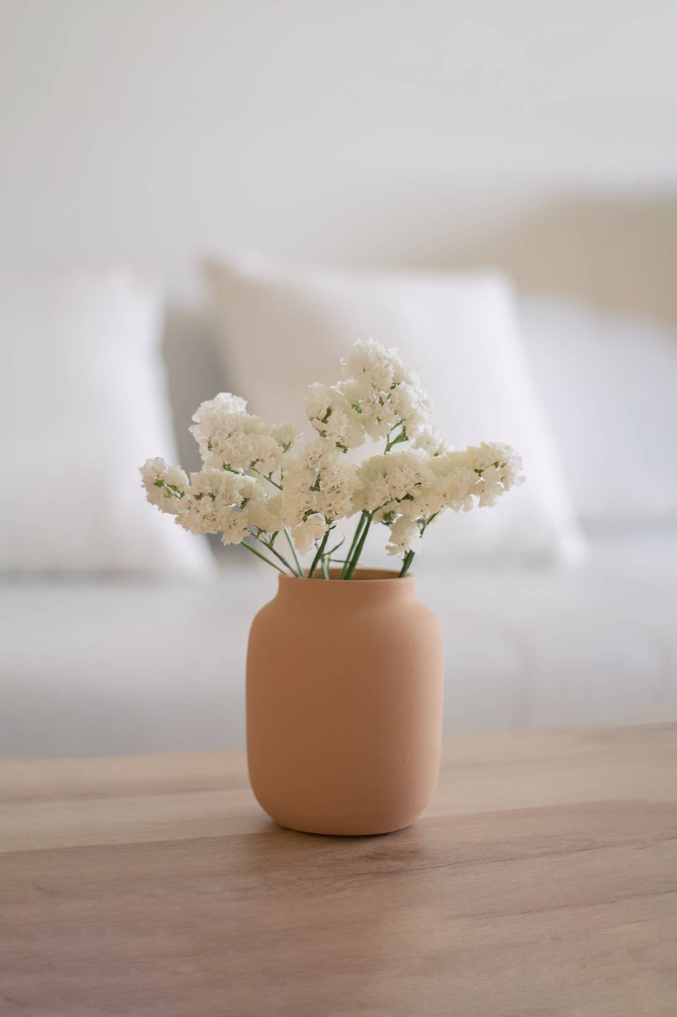 Blanc 04 - Jarrón melocotón - Perfecto para flores secas - Home: Beige / 15 x 7 cm