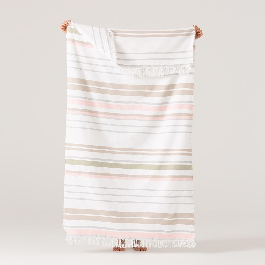 Fouta / Pareo Toalla de Playa Algodón Suave con Flecos LASCA: 90x180 cm