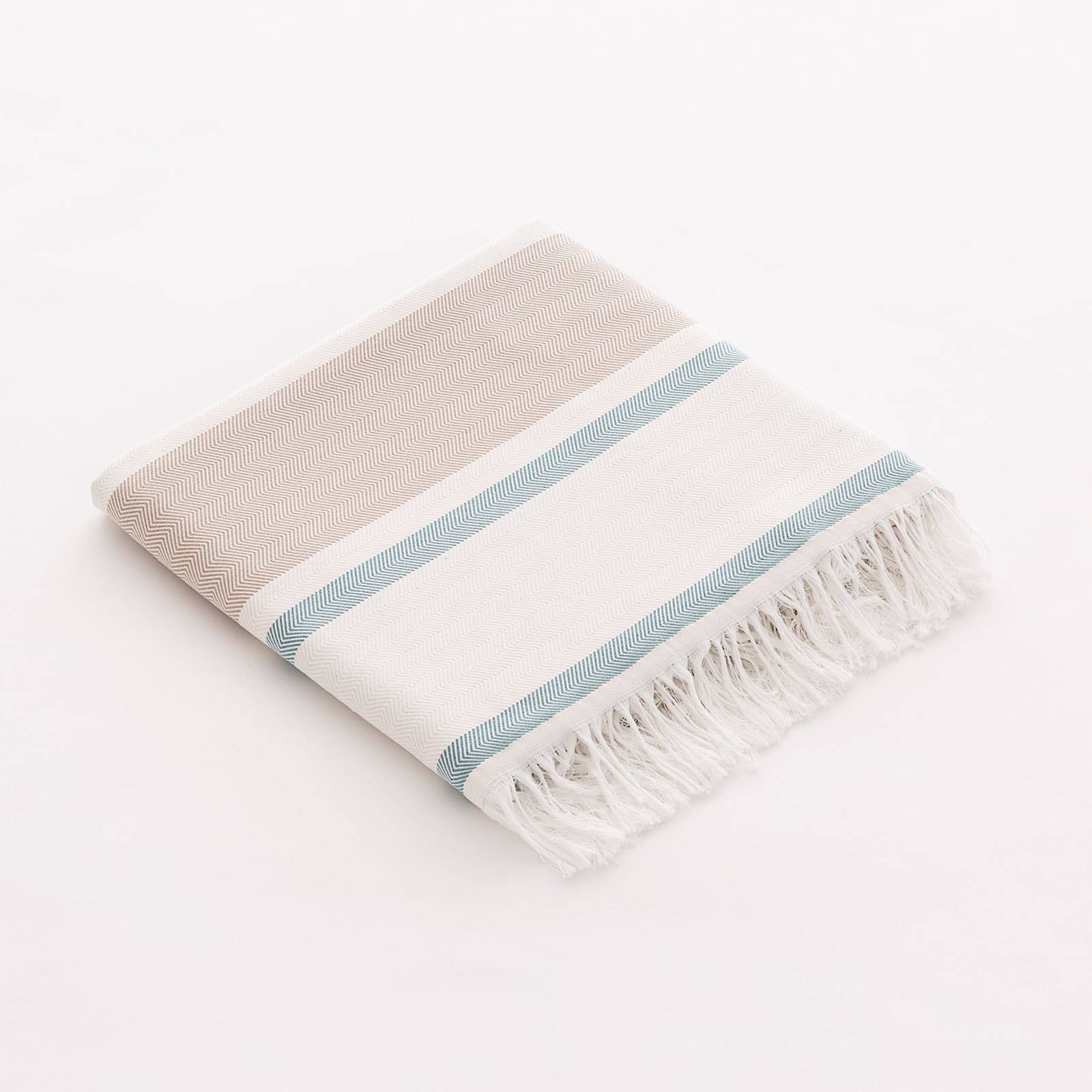 Fouta / Pareo de Playa de Algodón Ligero con Flecos AQUA: 90x180 cm