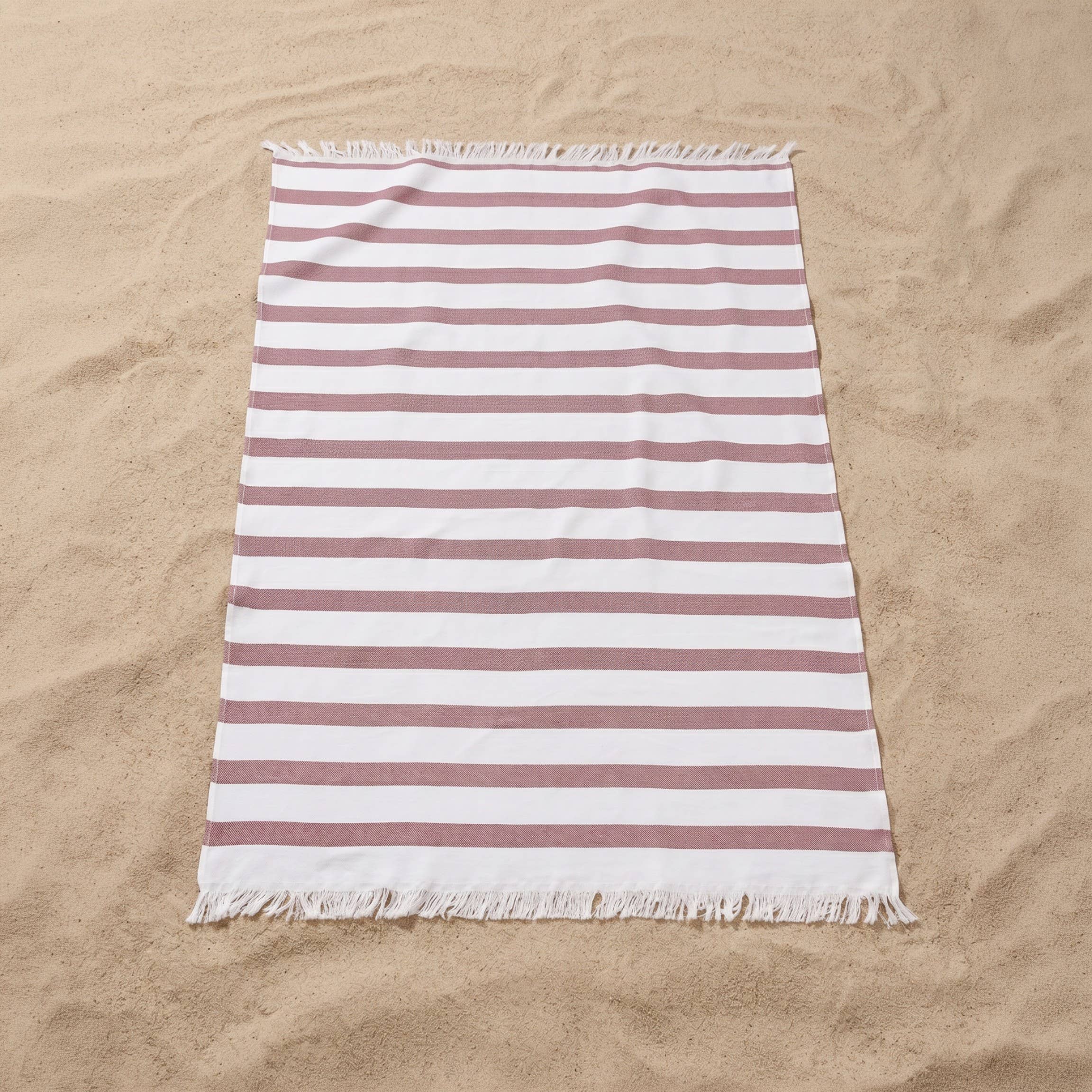 Pareo de playa de algodón ligero con flecos FARO: Celeste / 90x180 cm