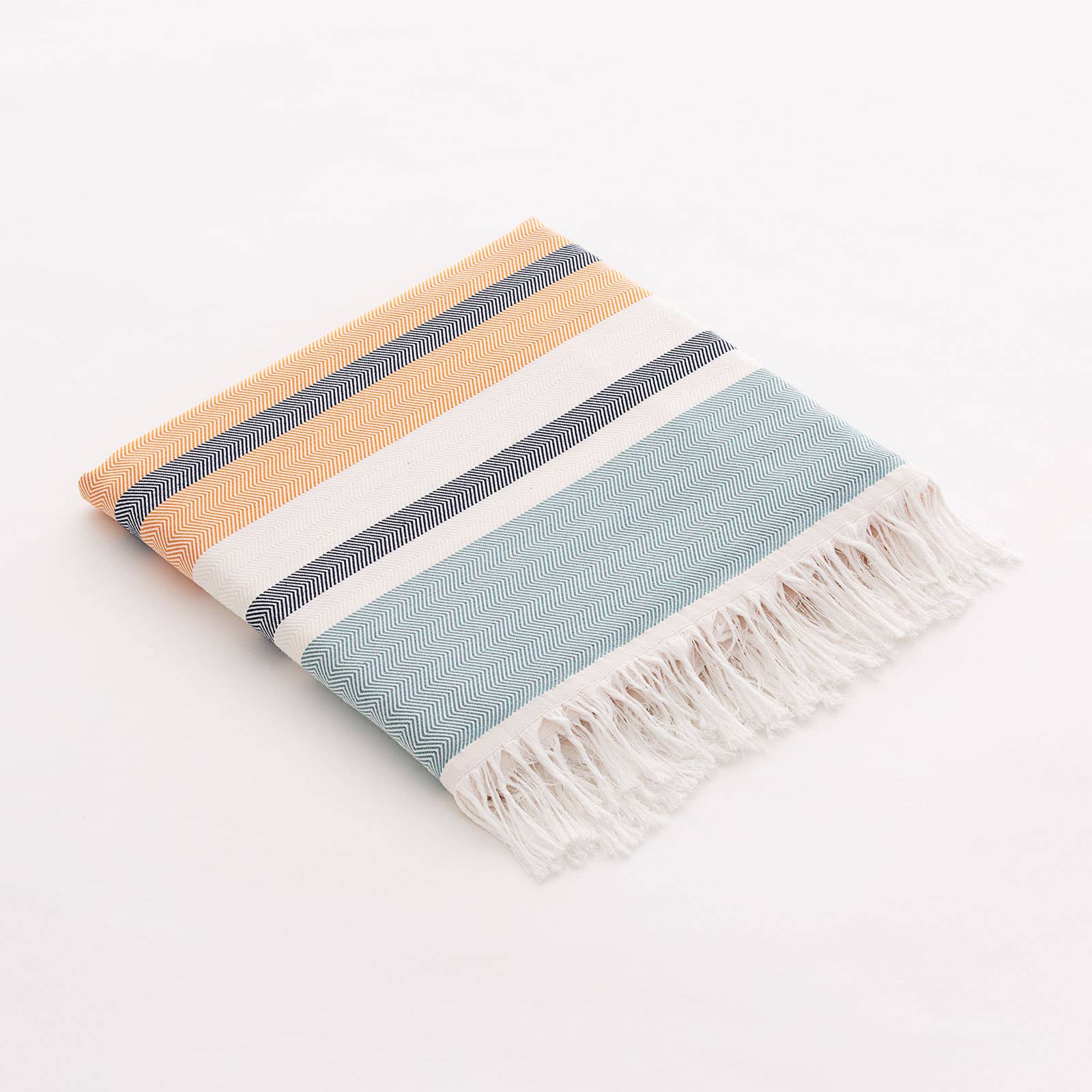 Fouta / Pareo de Playa de Algodón Ligero con Flecos TROPI: 90x180 cm